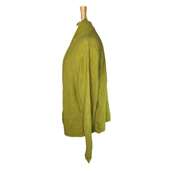 EILEEN FISHER Woman Linen Cotton Blend Open Cardigan in Spring Green Size 2X - Picture 2 of 11